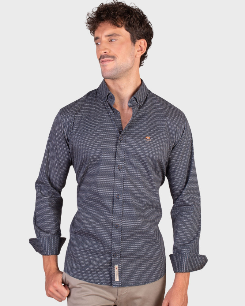 Camisa tejido oxford con bolsillo y logo bordado | La Española