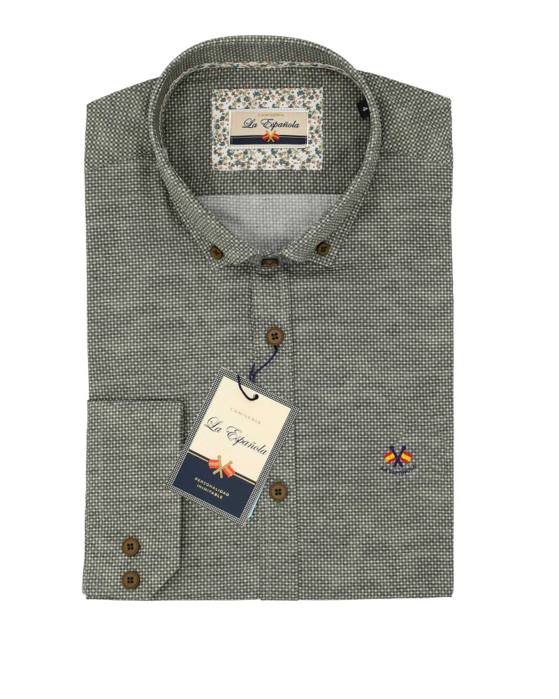 Camisa tejido oxford con bolsillo y logo bordado | La Española