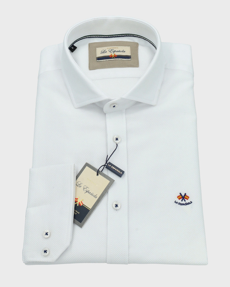 copy of copy of copy of copy of copy of Camisa algodón-lino rayas con cuello botón