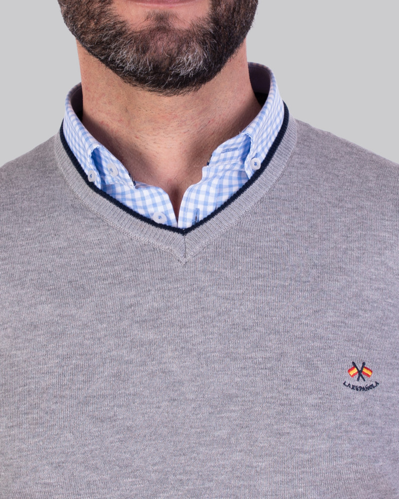 Suéter cuello pico para hombre  | La Española