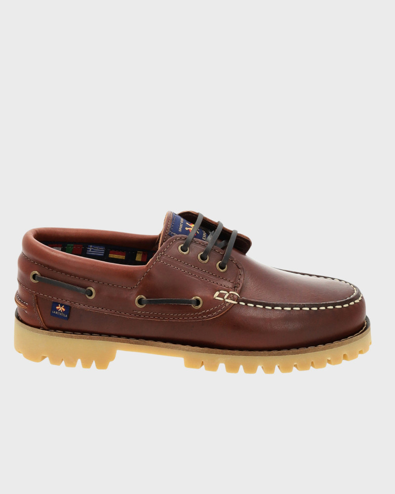 Zapato náutico piel con cordón y suela goma | La Española