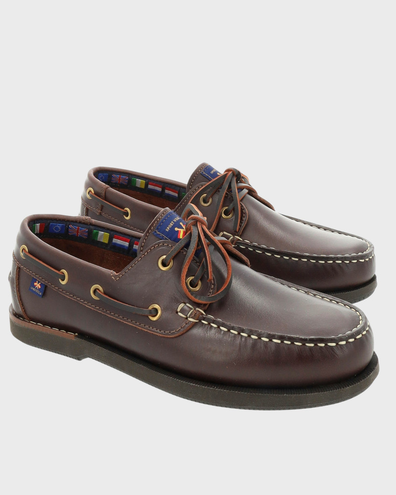 Zapato náutico con cordón y suelo goma