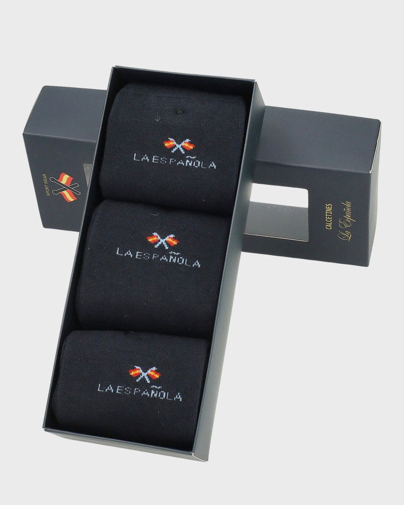 Serie 190177 pack 3 calcetines La Española color único azul marino