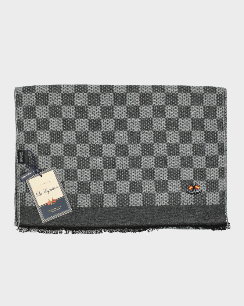 SERIE 00000 Bufanda ajedrez gris