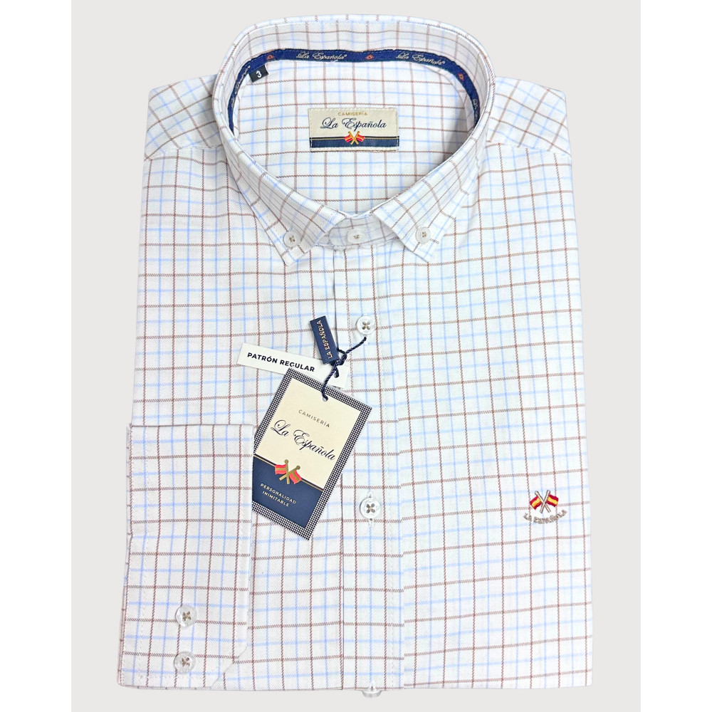 Camisa tejido oxford con bolsillo y logo bordado | La Española