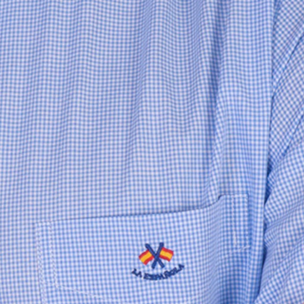 Camisa regular micro-cuadro con bolsillo | Camisería La Española