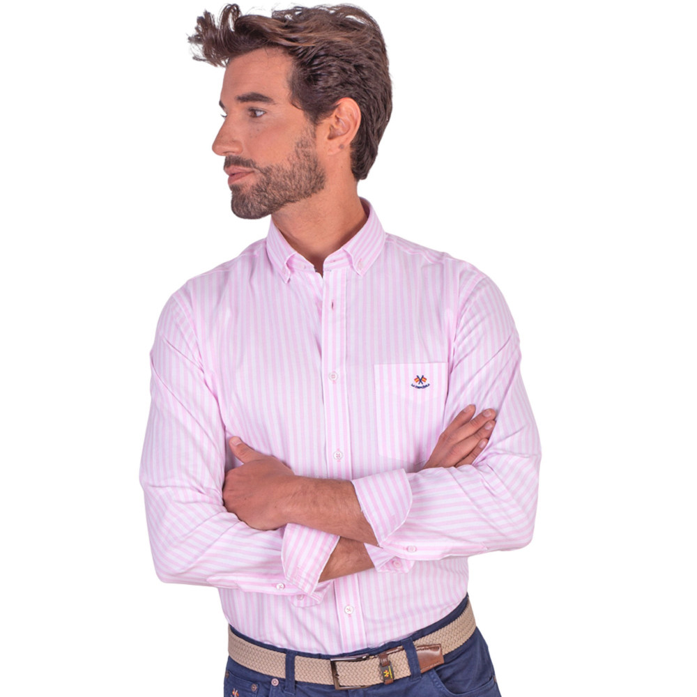 Camisa regular tejido Oxford con bolsillo | Camisería La Española