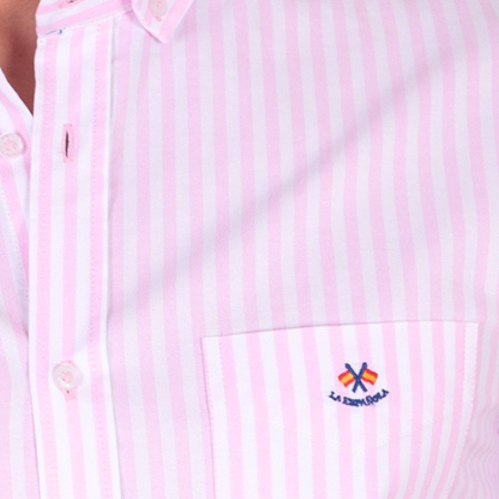 copy of Camisa Oxford raya con bolsillo y cuello botón