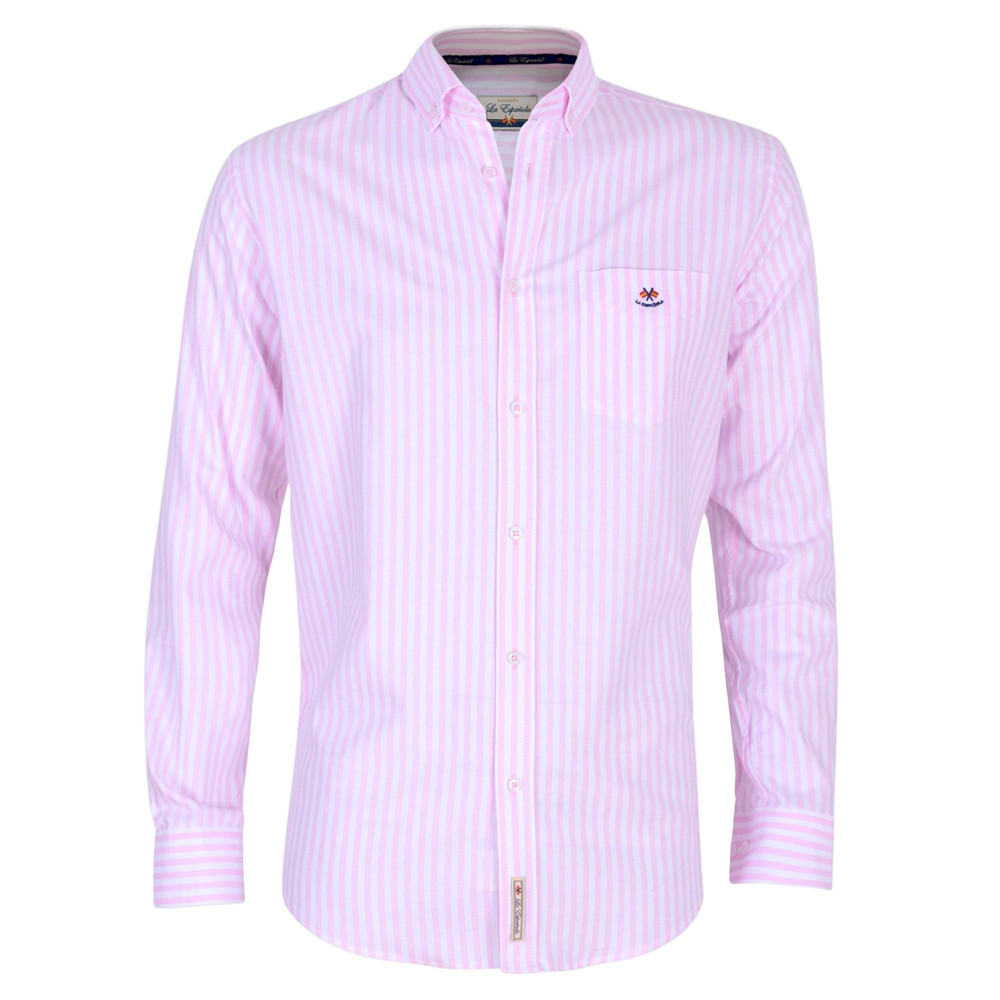 copy of Camisa Oxford raya con bolsillo y cuello botón