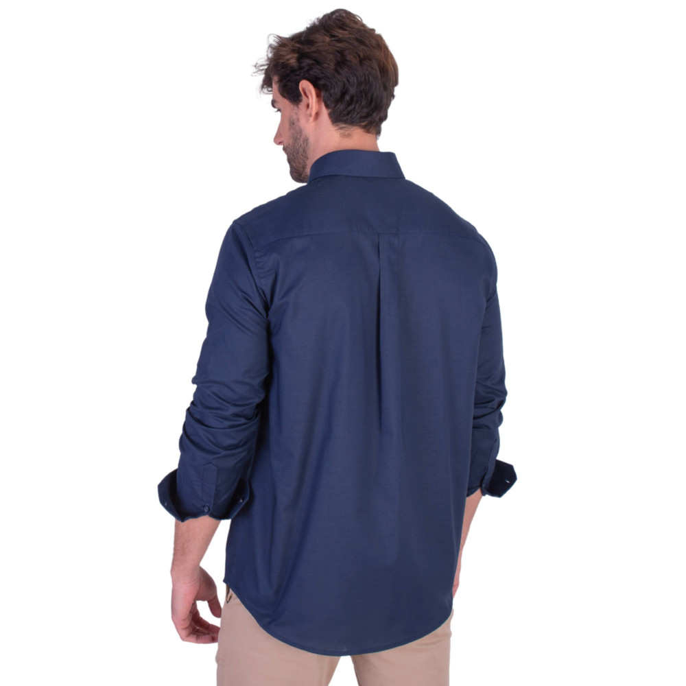 Camisa oxford con bolsillo y logo bordado hombre | La Española