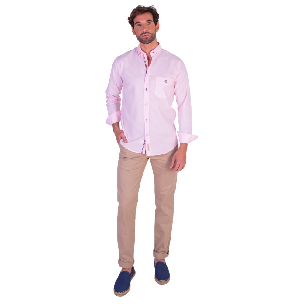 Camisa tejido oxford con bolsillo y logo bordado | La Española