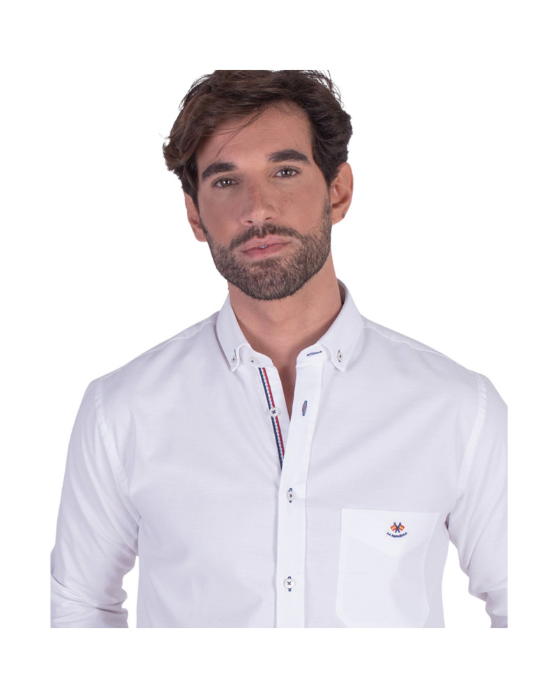 Camisa regular tejido oxford con bolsillo | La Española