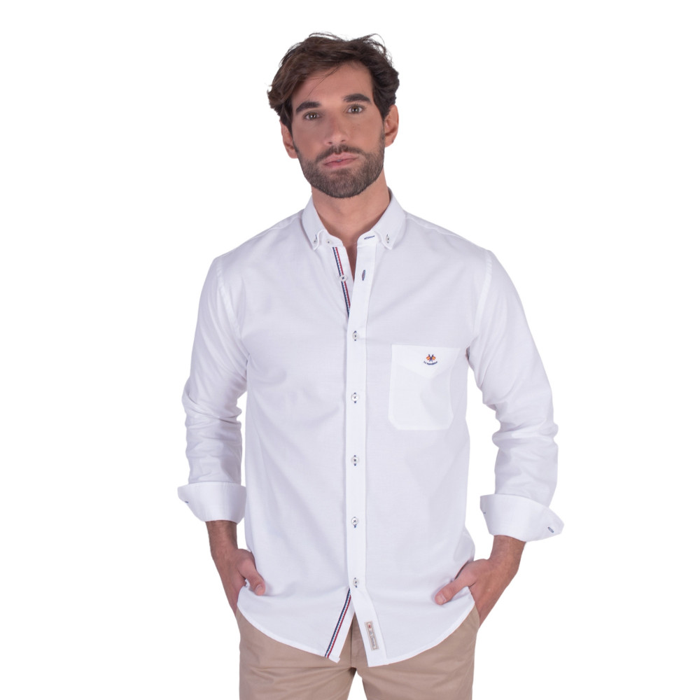 copy of copy of copy of Camisa oxford rosa con bolsillos