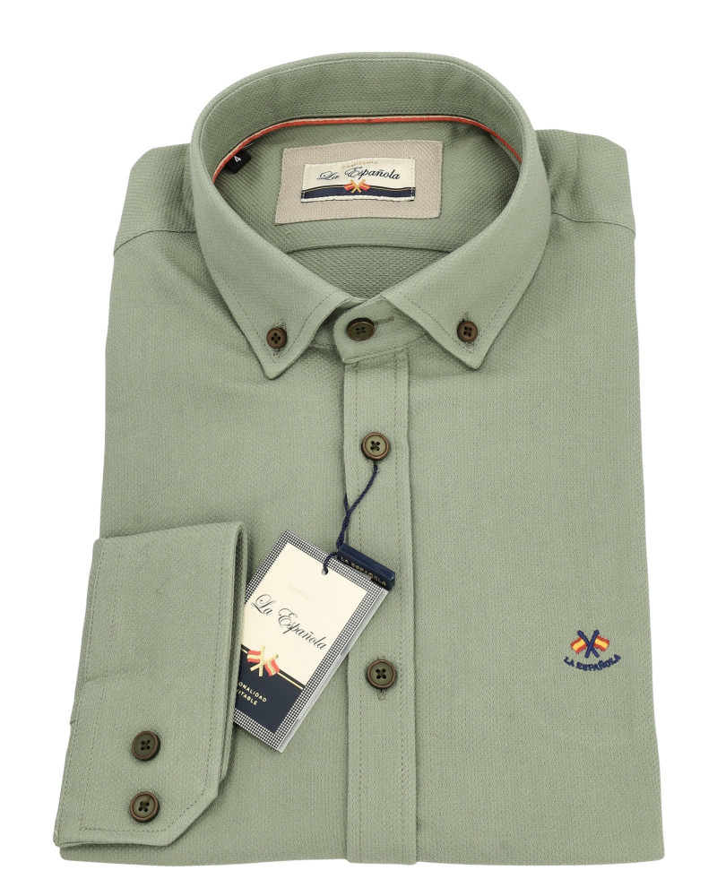 copy of copy of copy of copy of copy of copy of Camisa algodón-lino rayas con cuello botón