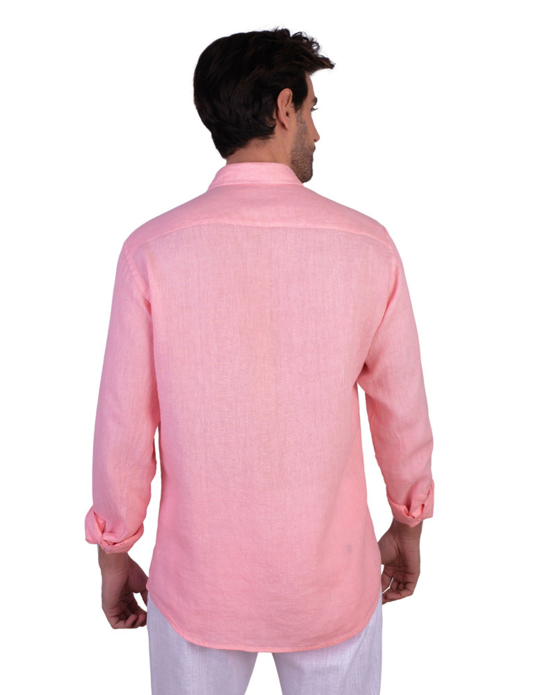 copy of copy of copy of copy of copy of copy of Camisa algodón-lino rayas con cuello botón