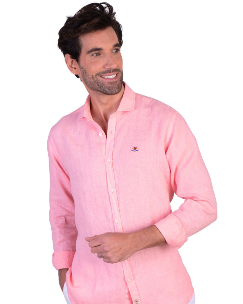 copy of copy of copy of copy of copy of copy of Camisa algodón-lino rayas con cuello botón