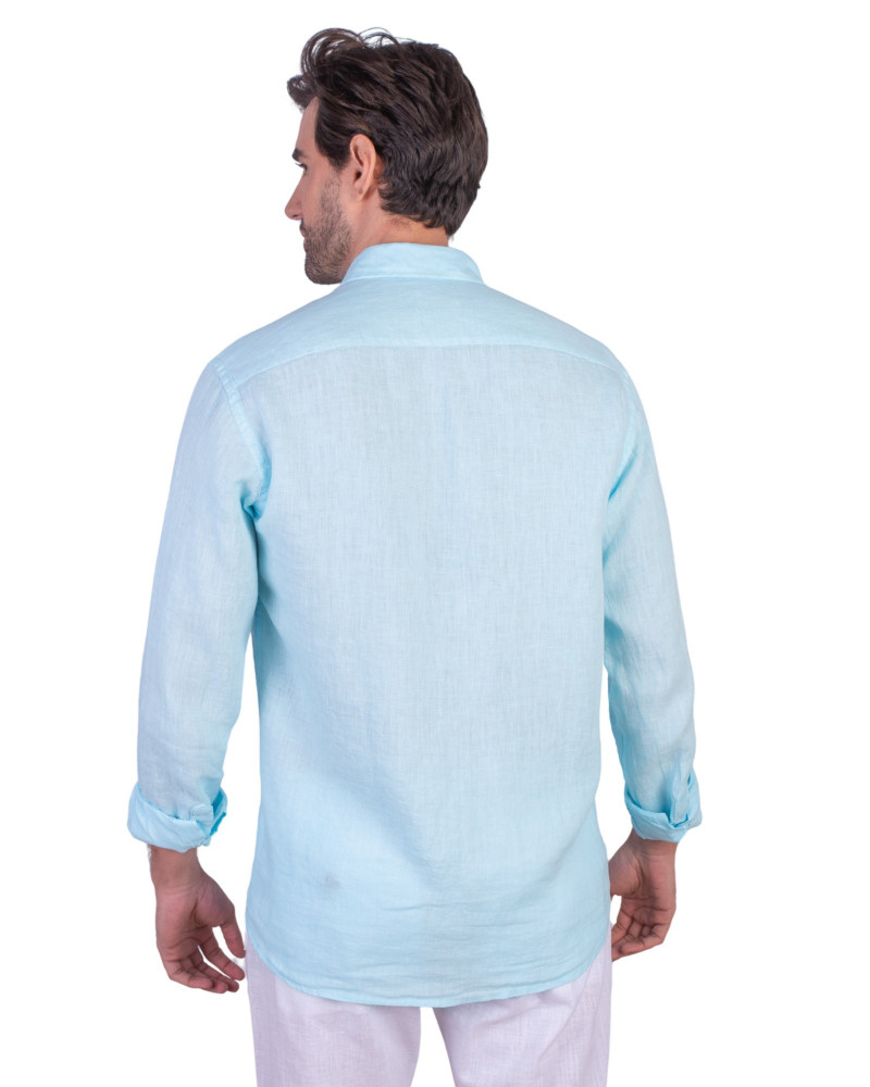 copy of copy of copy of copy of copy of copy of copy of Camisa algodón-lino rayas con cuello botón