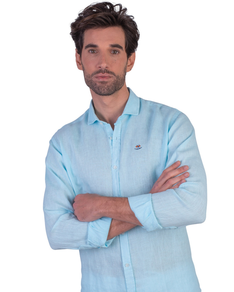 copy of copy of copy of copy of copy of copy of copy of Camisa algodón-lino rayas con cuello botón