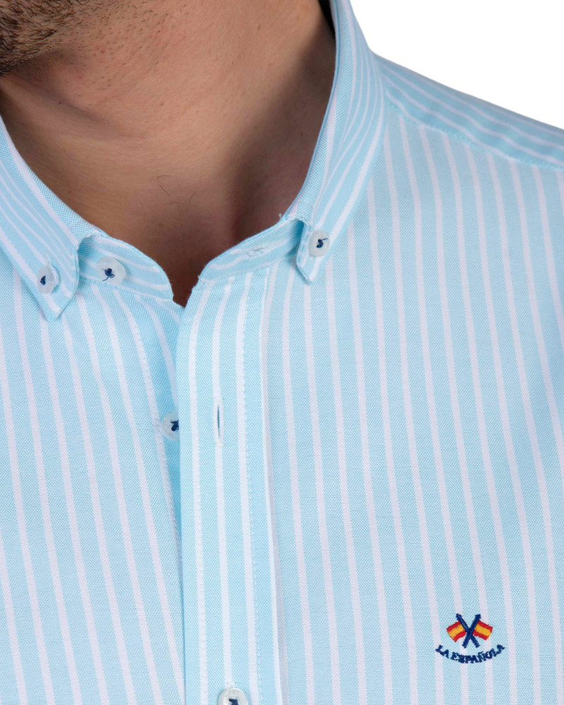 copy of copy of copy of copy of copy of copy of copy of copy of copy of copy of Camisa algodón-lino rayas con cuello botón