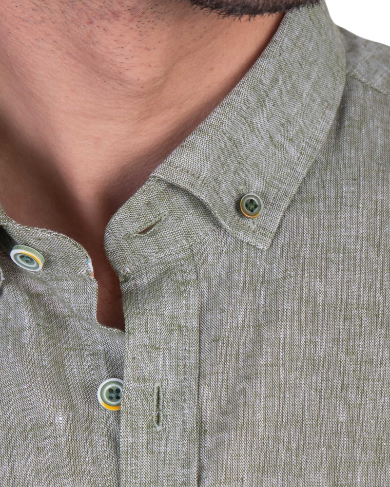 copy of copy of copy of copy of copy of copy of copy of copy of Camisa algodón-lino rayas con cuello botón