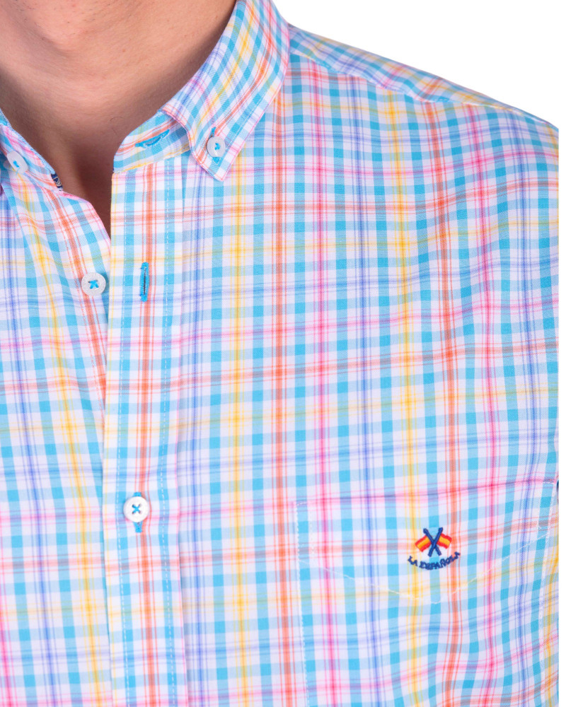 copy of copy of copy of copy of copy of copy of copy of copy of copy of Camisa algodón-lino rayas con cuello botón