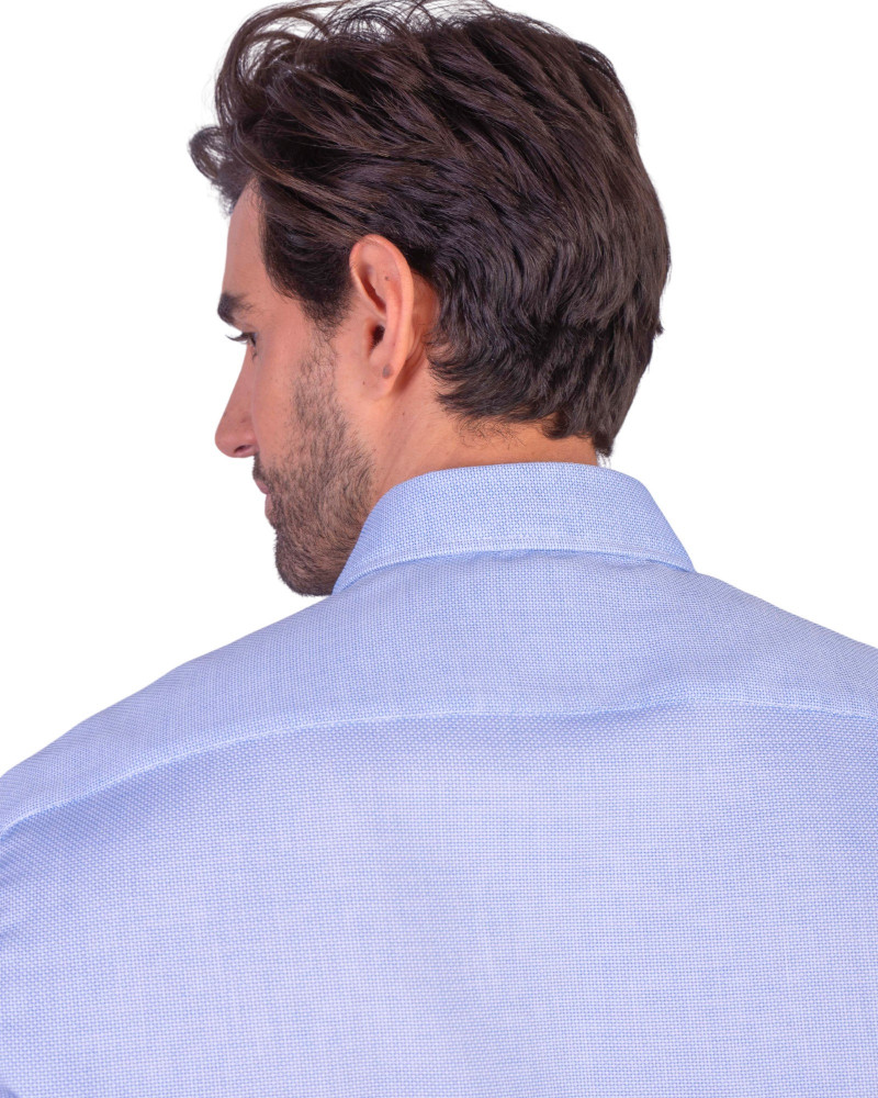 Camisa algodón-lino rayas con cuello botón | Camisería La Española