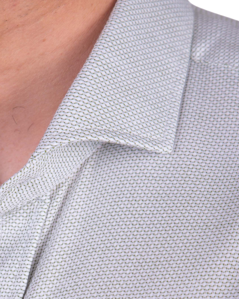 Camisa algodón-lino rayas con cuello botón | Camisería La Española
