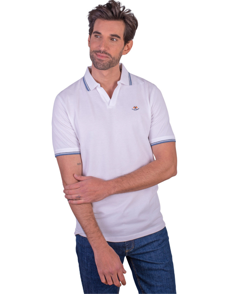 copy of POLO MANGA CORTA ALGODON LISO GRANITO CUELLO UVE