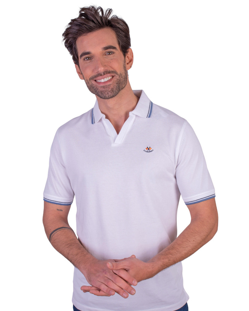 copy of POLO MANGA CORTA ALGODON LISO GRANITO CUELLO UVE