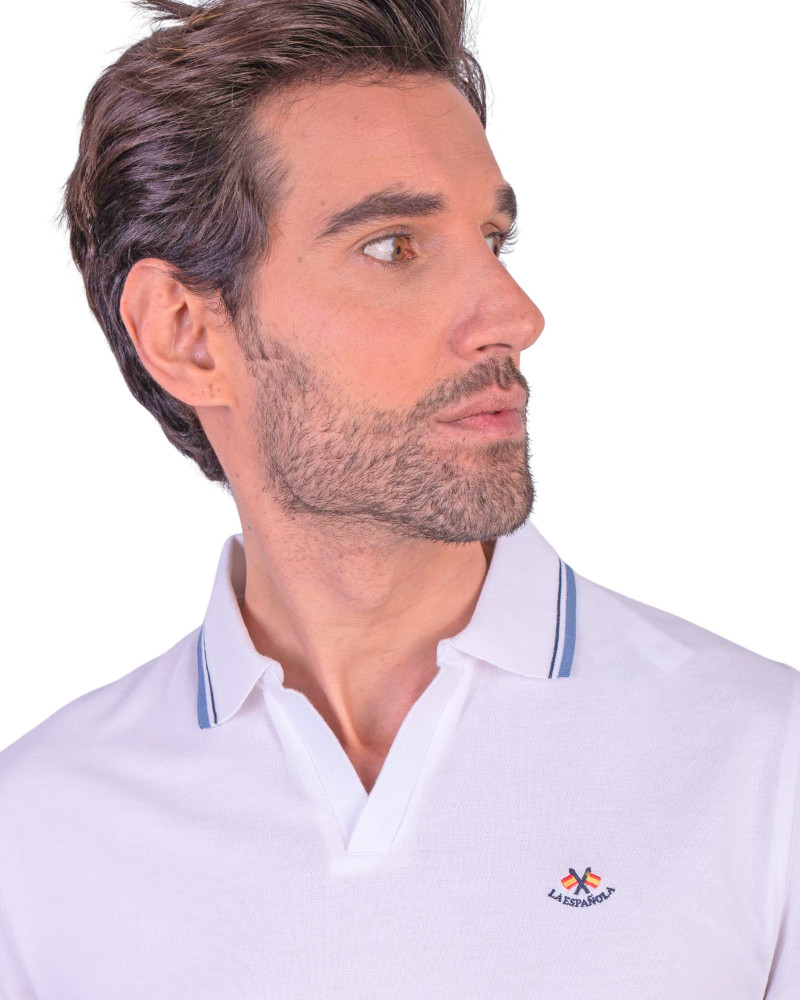 copy of POLO MANGA CORTA ALGODON LISO GRANITO CUELLO UVE