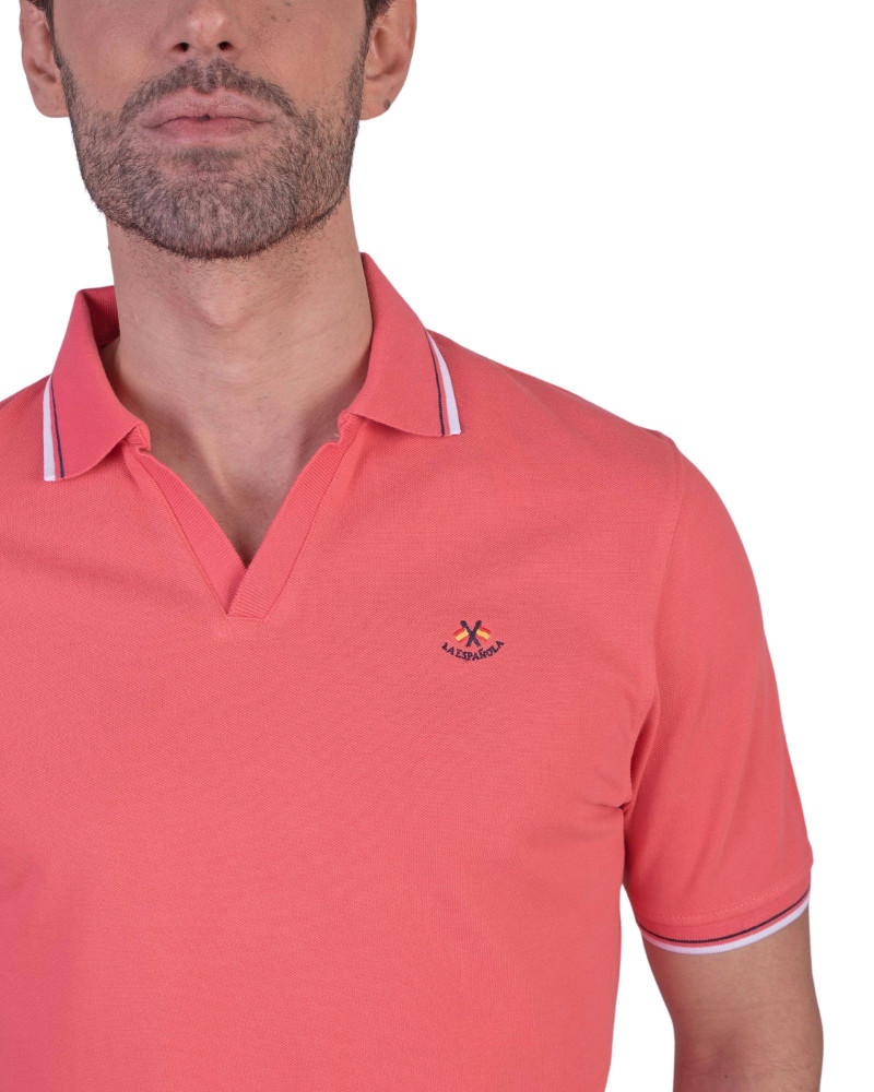 copy of copy of copy of POLO MANGA CORTA ALGODON LISO GRANITO CUELLO UVE