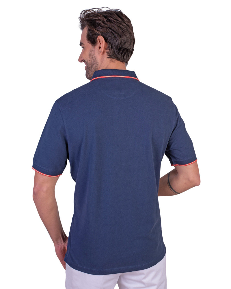 copy of POLO MANGA CORTA ALGODÓN BÁSICO BANDERA EN CUELLO GRANITO