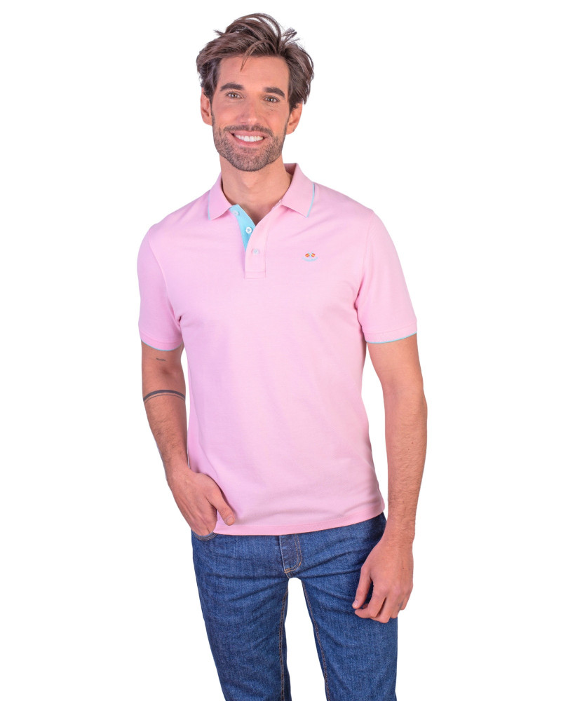 POLO MANGA CORTA ALGODON LISO BASICO GRANITO