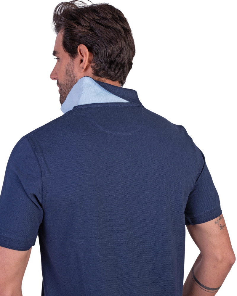 Polo algodón manga corta liso y parche en pecho para hombre| La Española