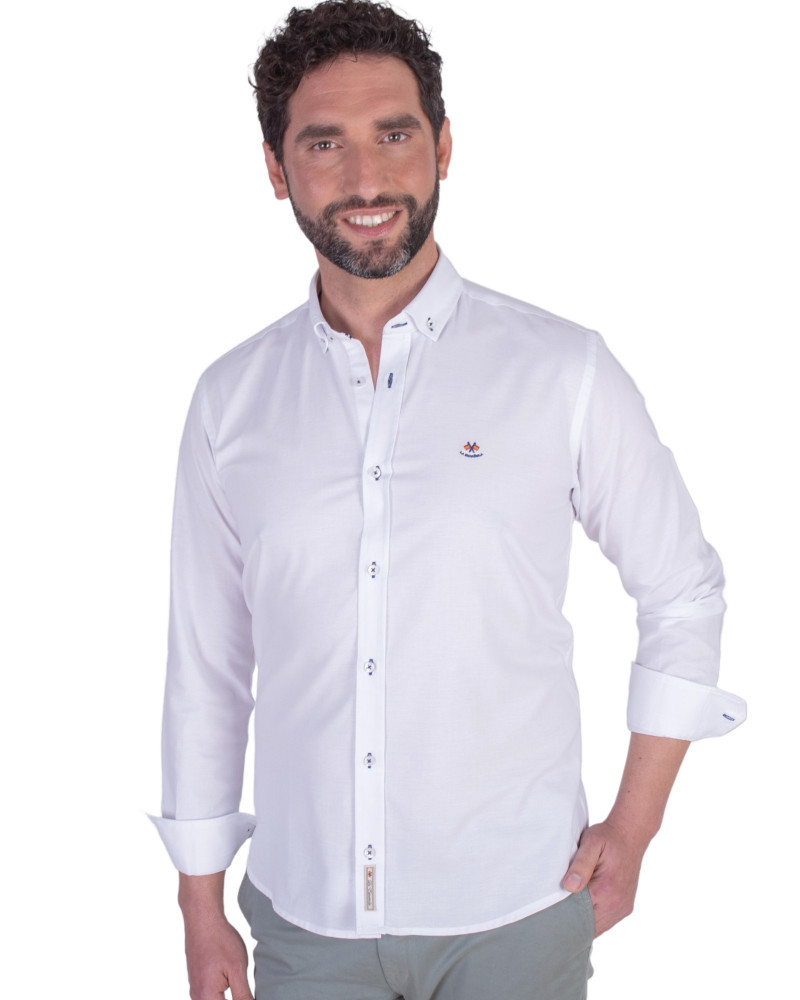Camisa semientallada tejido oxford | La Española