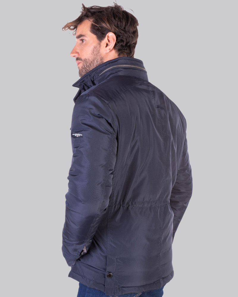 SERIE 10841 Chaquetón encerado multi bolsillo azul marino