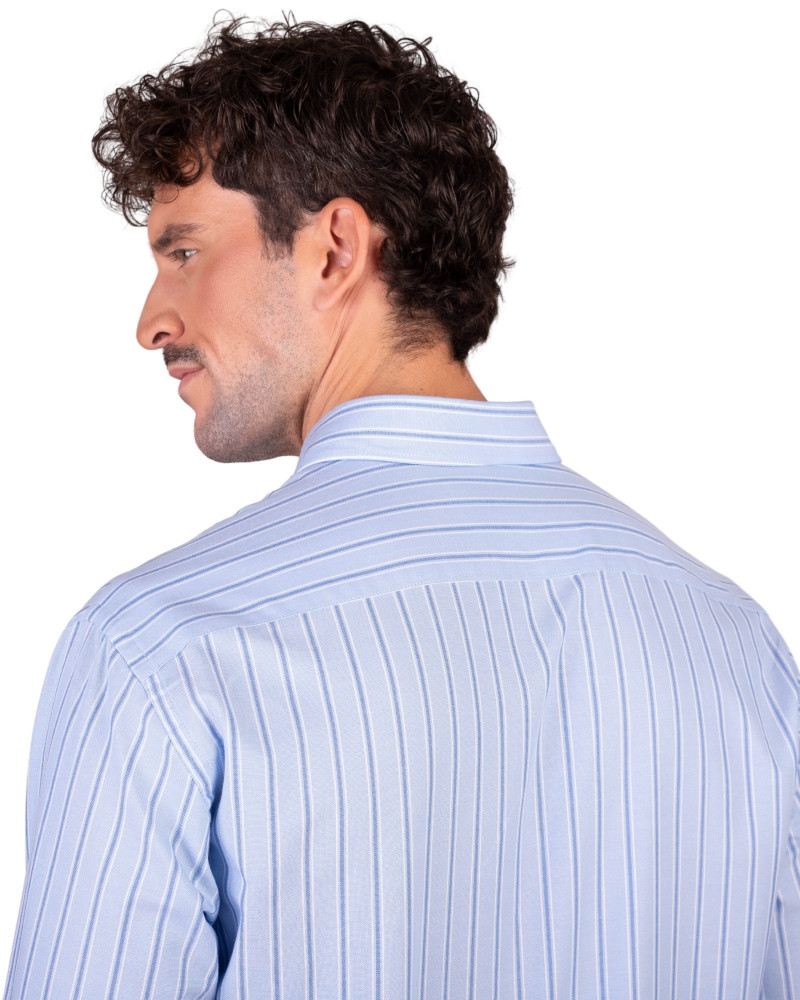 copy of Camisa algodón-lino rayas con cuello botón