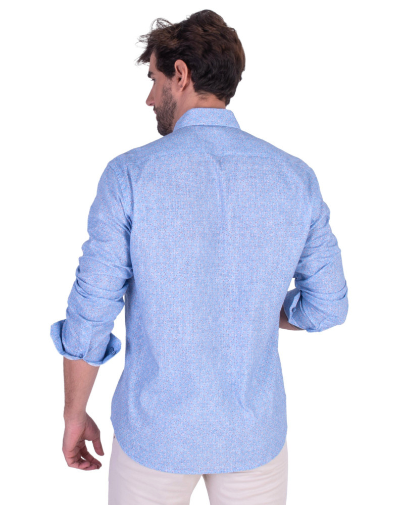 CAMISA  ALGODON ESTAMPADA CUELLO BOTON