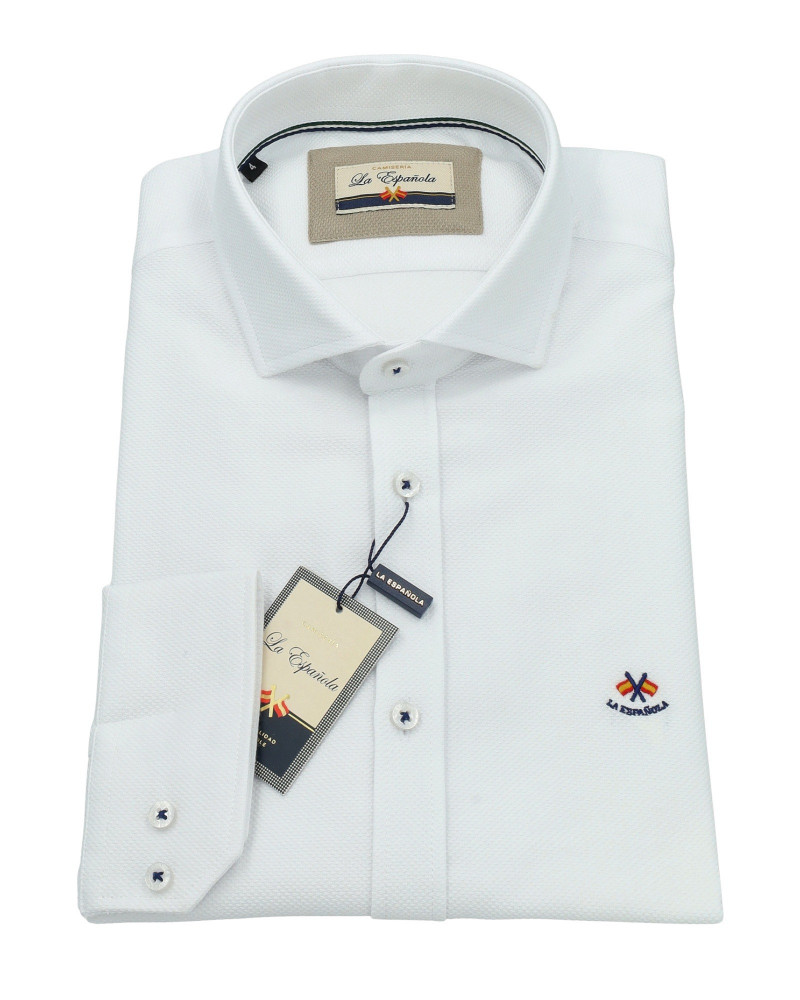 copy of copy of copy of copy of copy of Camisa algodón-lino rayas con cuello botón