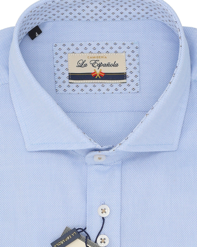 copy of copy of Camisa algodón-lino rayas con cuello botón