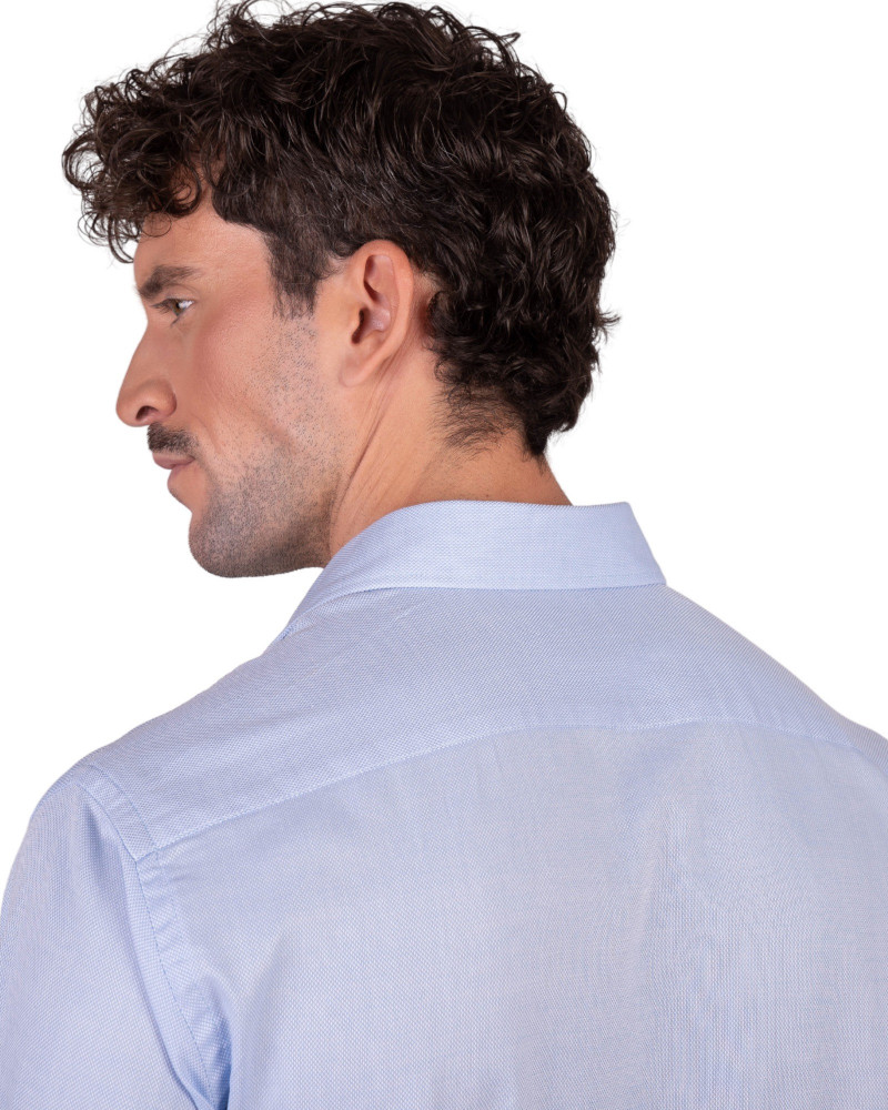 copy of copy of Camisa algodón-lino rayas con cuello botón