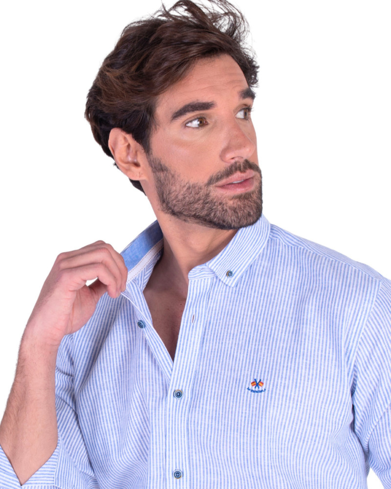 Camisa algodón estampado rayas para hombre | La Española