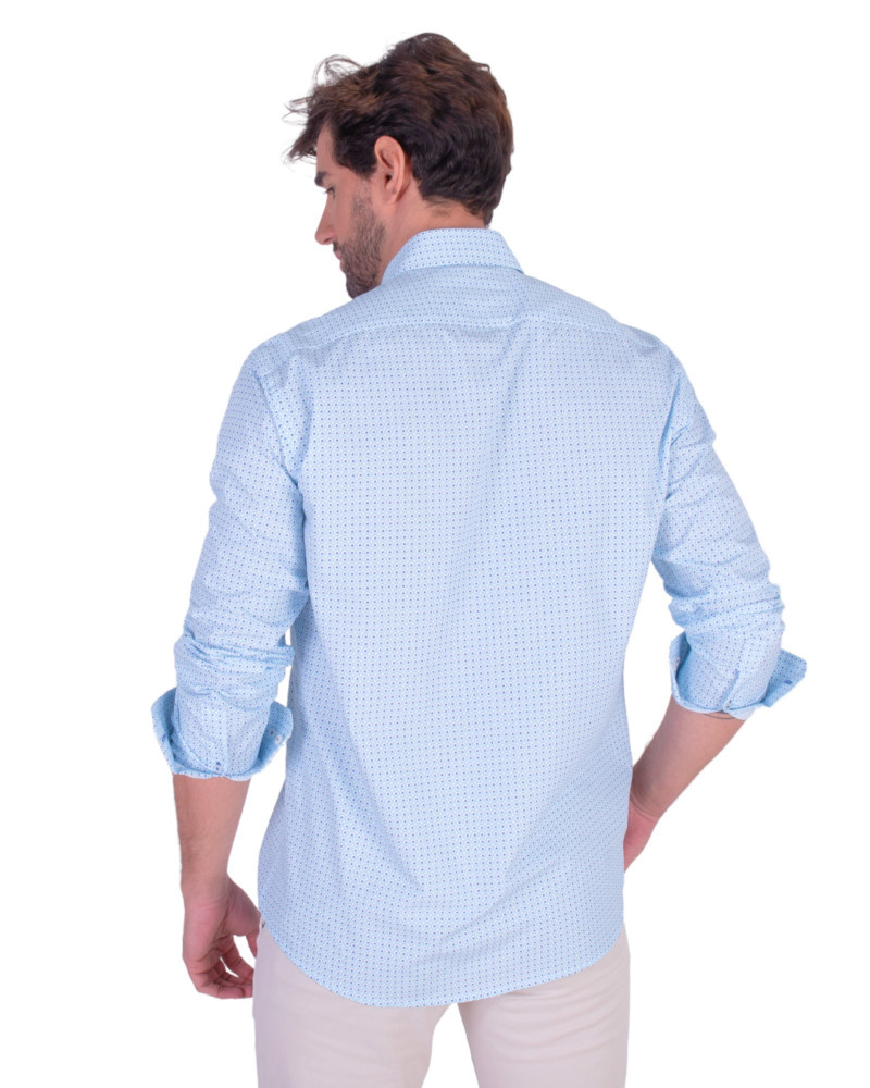 CAMISA  ALGODON ESTAMPADA CUELLO BOTON