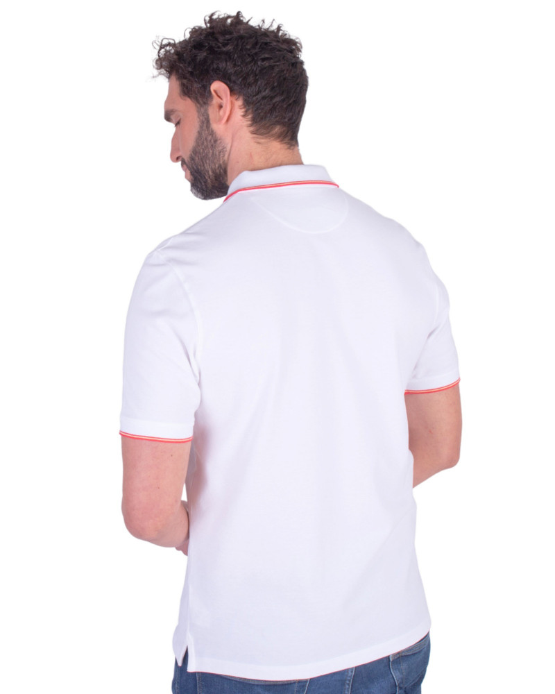 Polo algodón básico con bandera en cuello para hombre | La Española