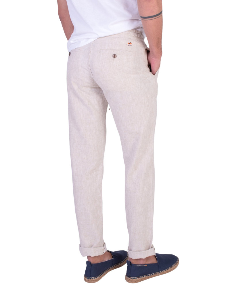 Pantalón lino con cordón para hombre | La Española