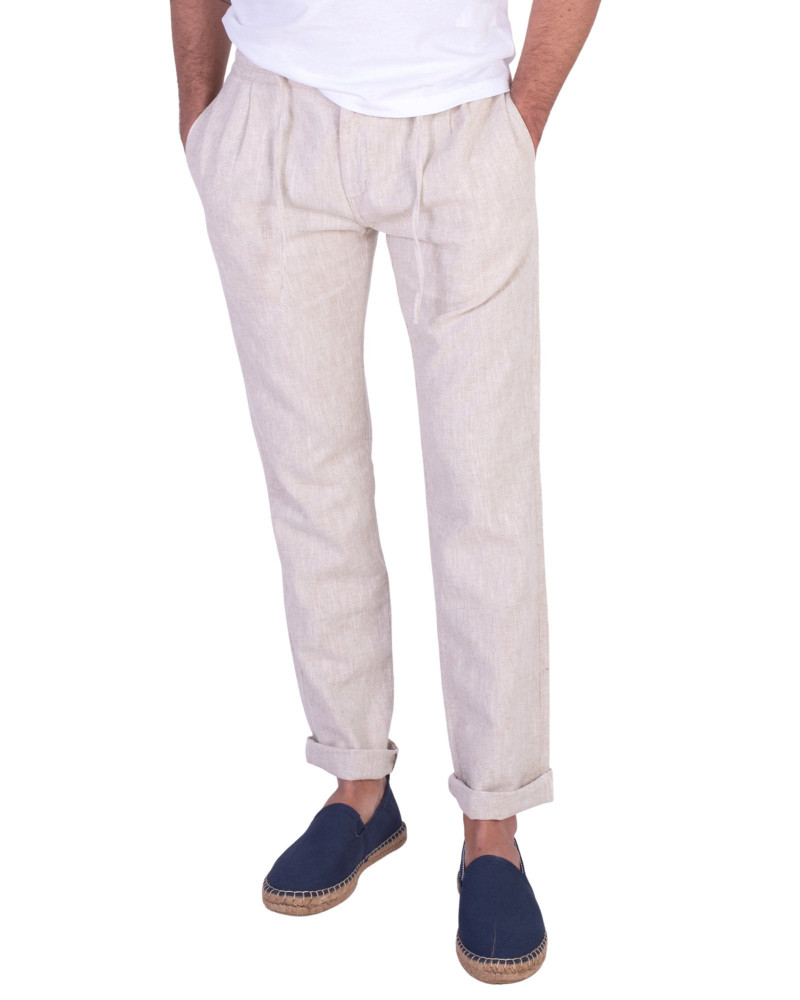 Pantalón lino con cordón para hombre | La Española