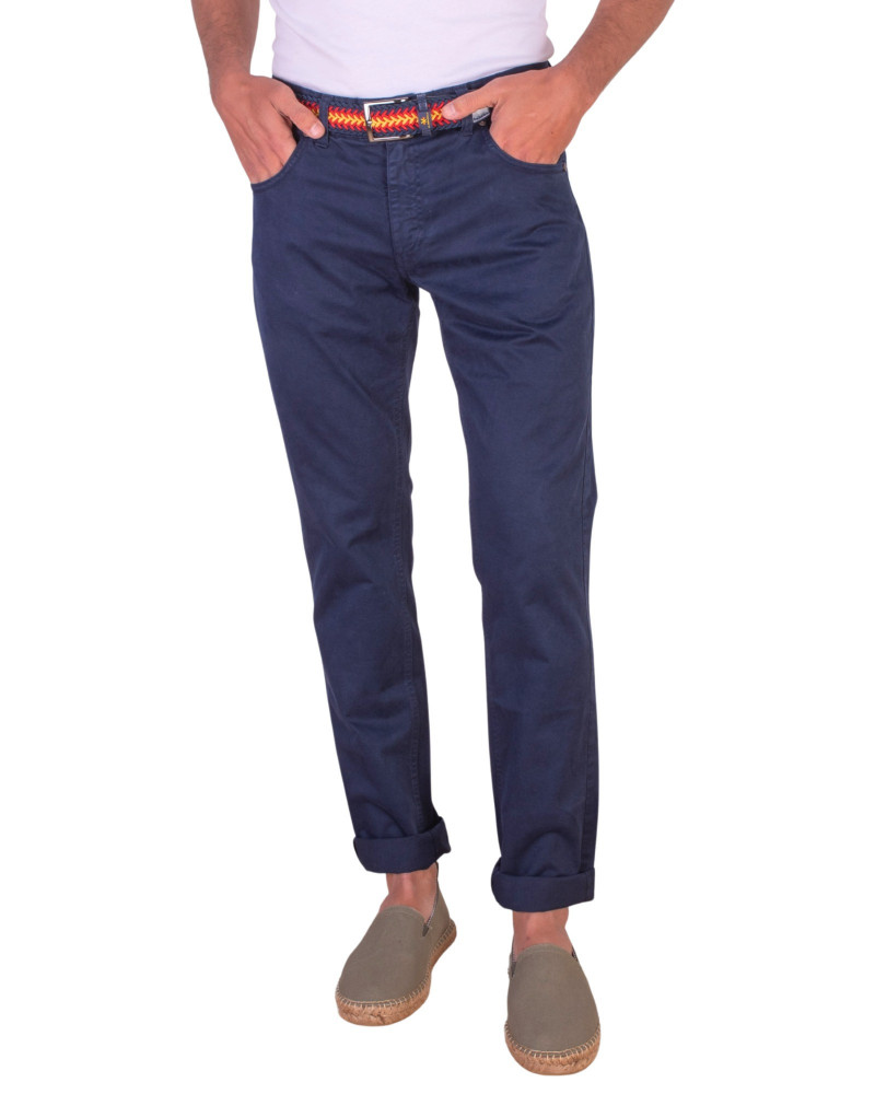 Pantalón 5 bolsillos sarga tintado para hombre