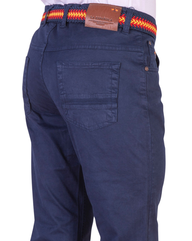 Pantalón 5 bolsillos sarga tintado para hombre