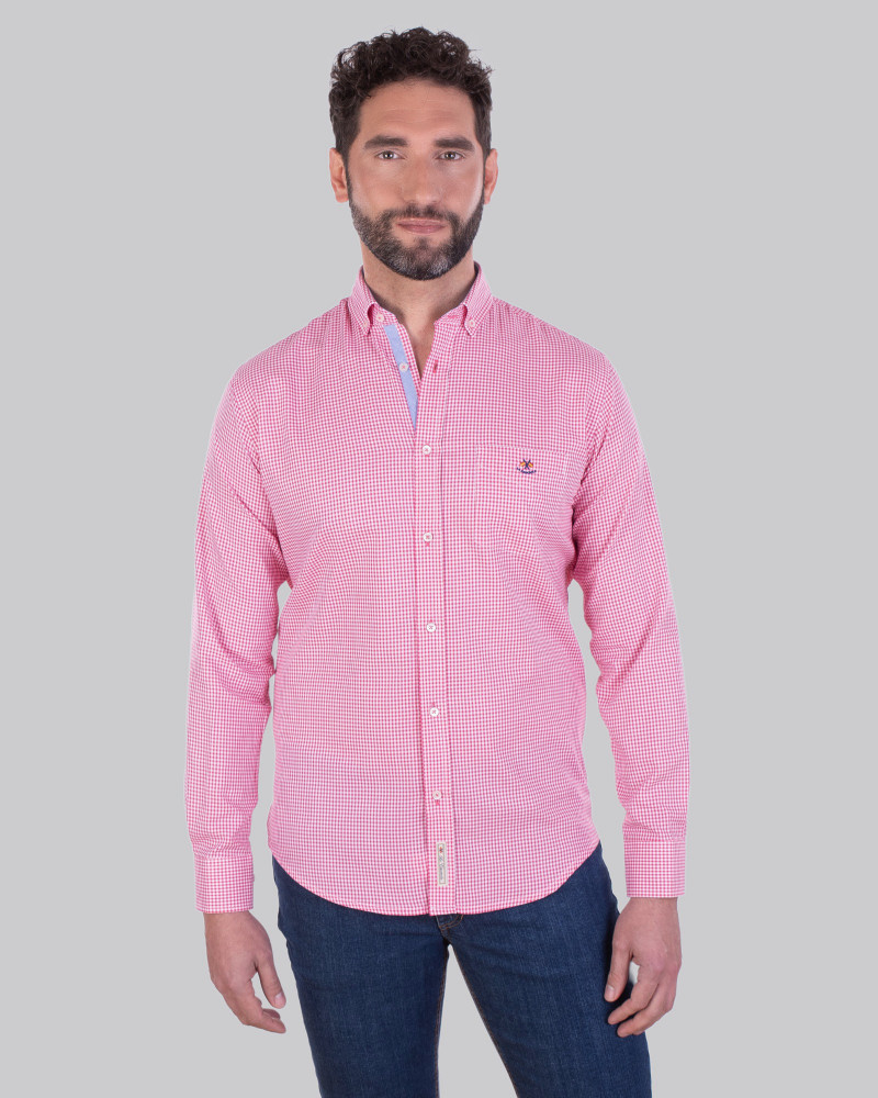Camisa algodón estampado cuadros hombre | La Española
