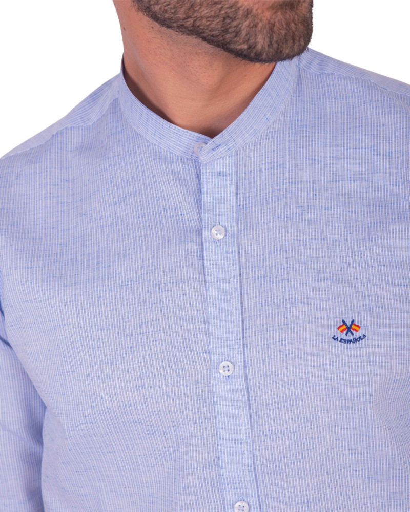 copy of CAMISA ALGODON RAYA CUELLO MAO